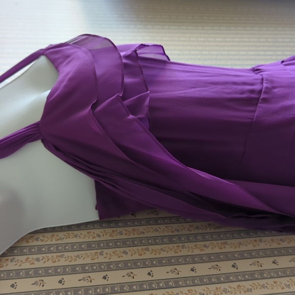 Max Azria Collection Purple Silk Dress 2 - Picture 3 of 4